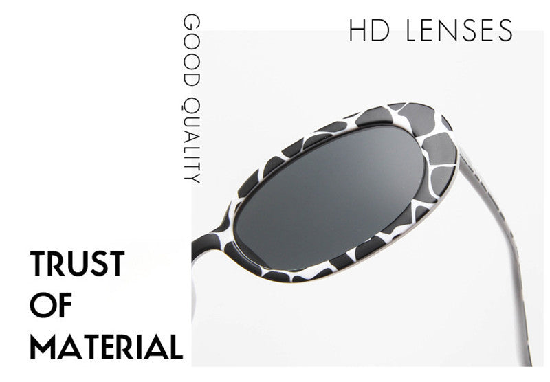 European and American Fashion Oval Frame Sunglasses Cow Color Trendy Sunglasses