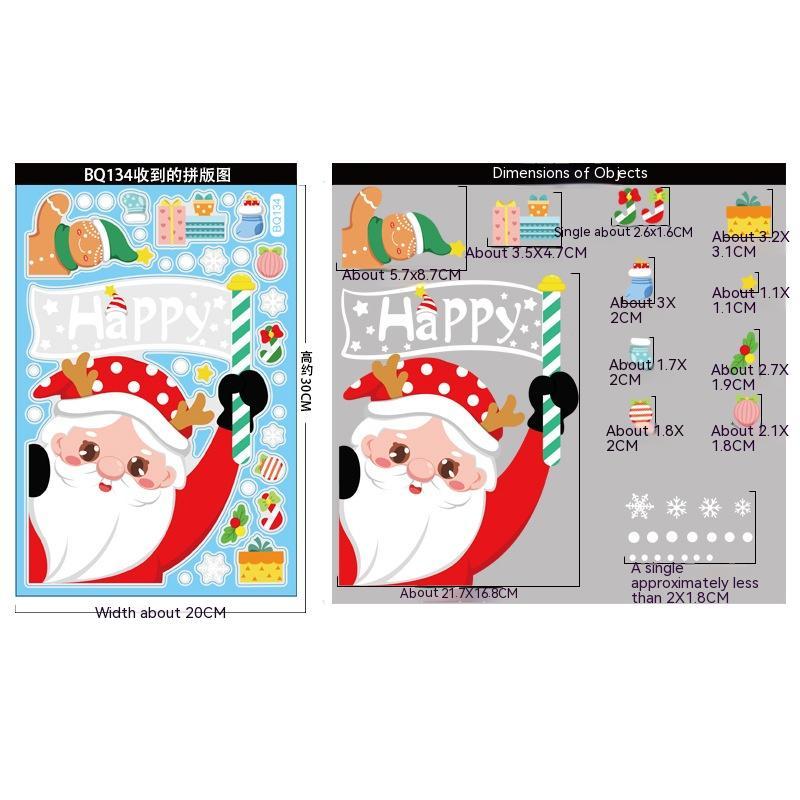 Christmas Decorations Snowman Elk Window Stickers