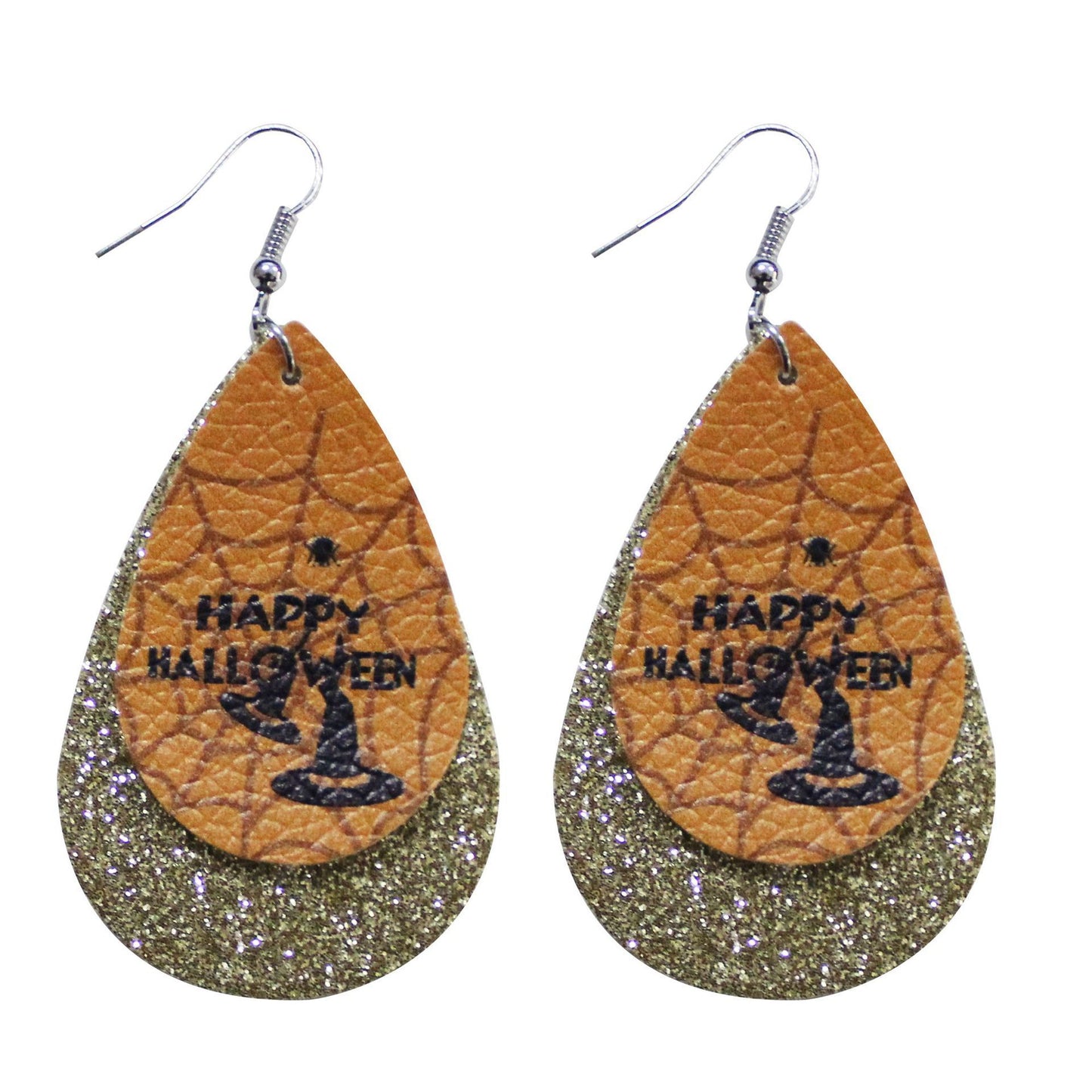 Halloween leather drop earrings