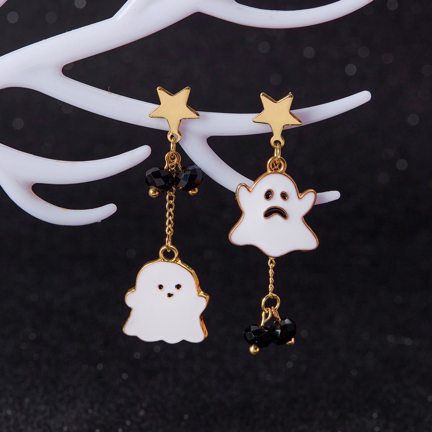 Dark Style Halloween Spider Web Earrings Bat Ghost Asymmetric Halloween