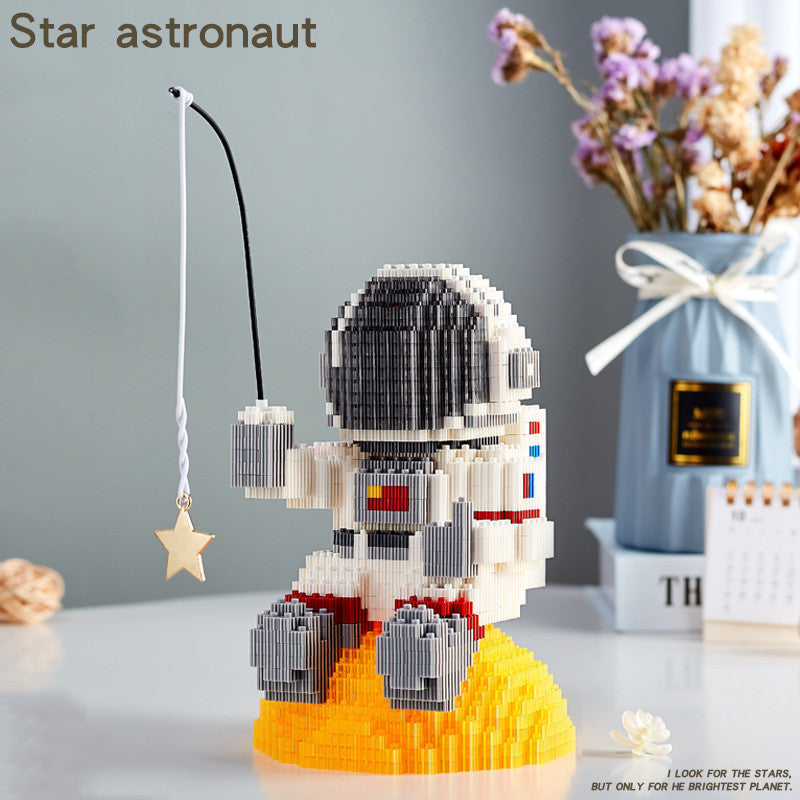 Mini Micro Rocket Building Blocks Space Moon Satellite Astronaut Diamond Bricks Toys