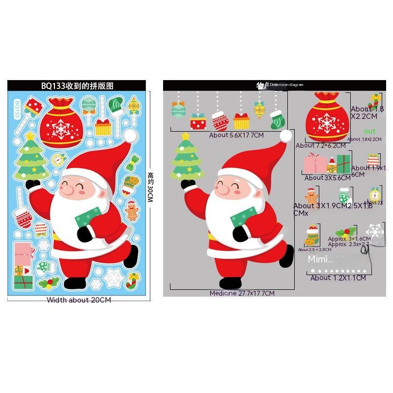 Christmas Decorations Snowman Elk Window Stickers