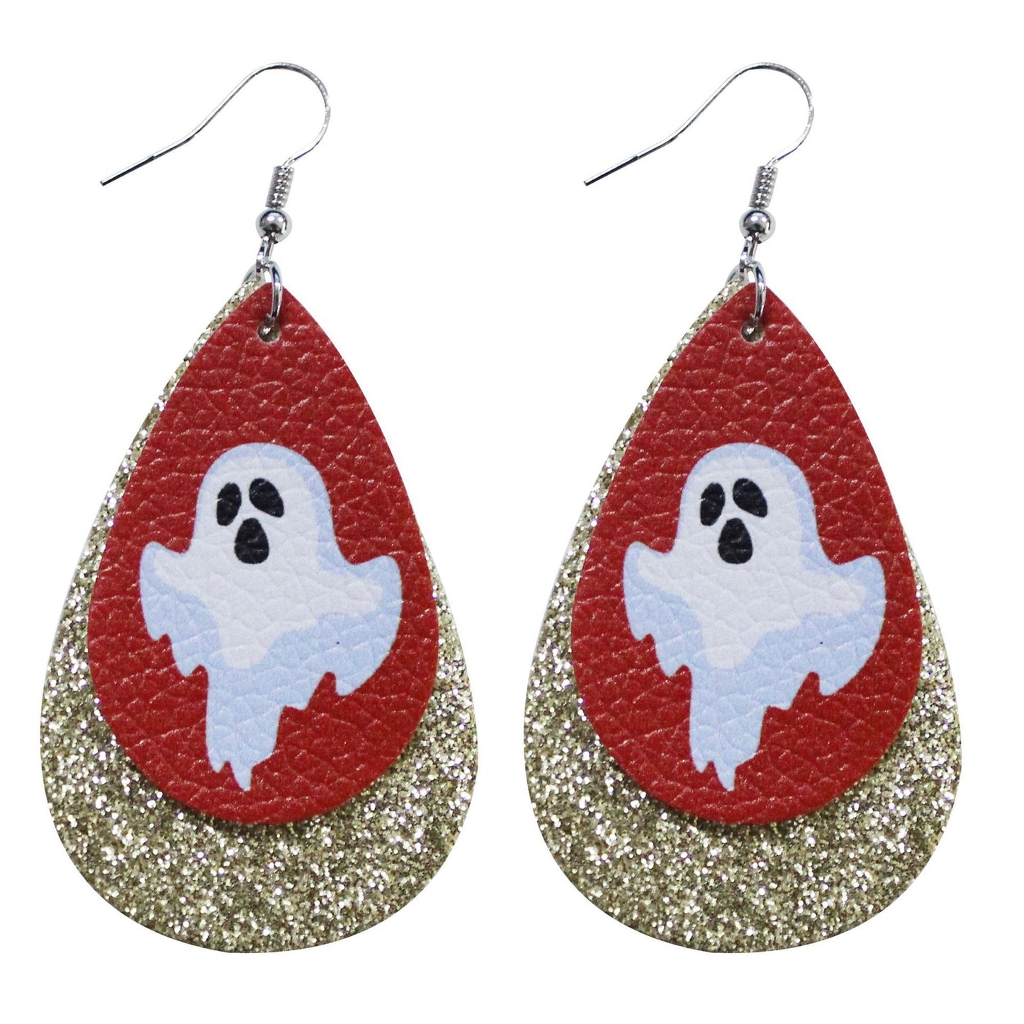Halloween leather drop earrings