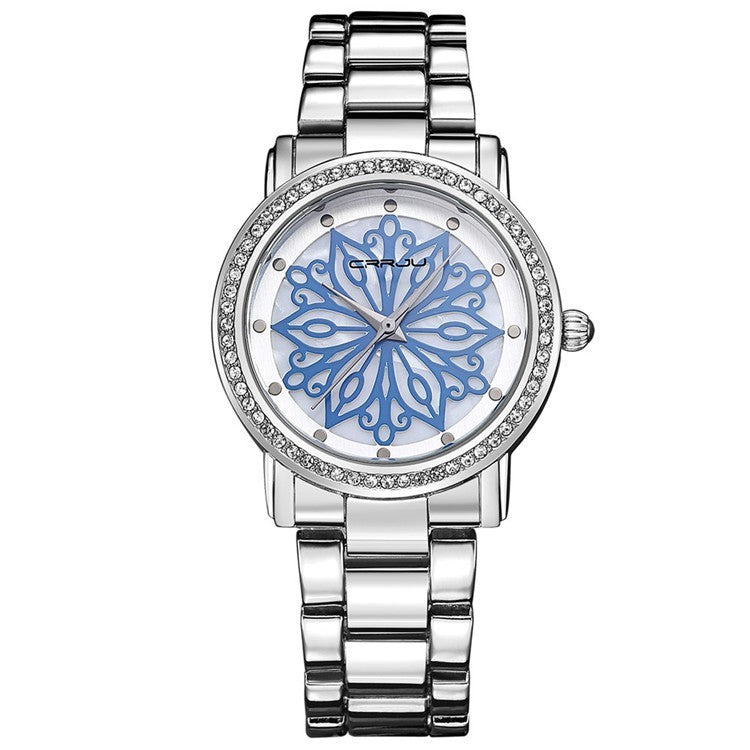 Steel Band Diamond Quartz Watch
