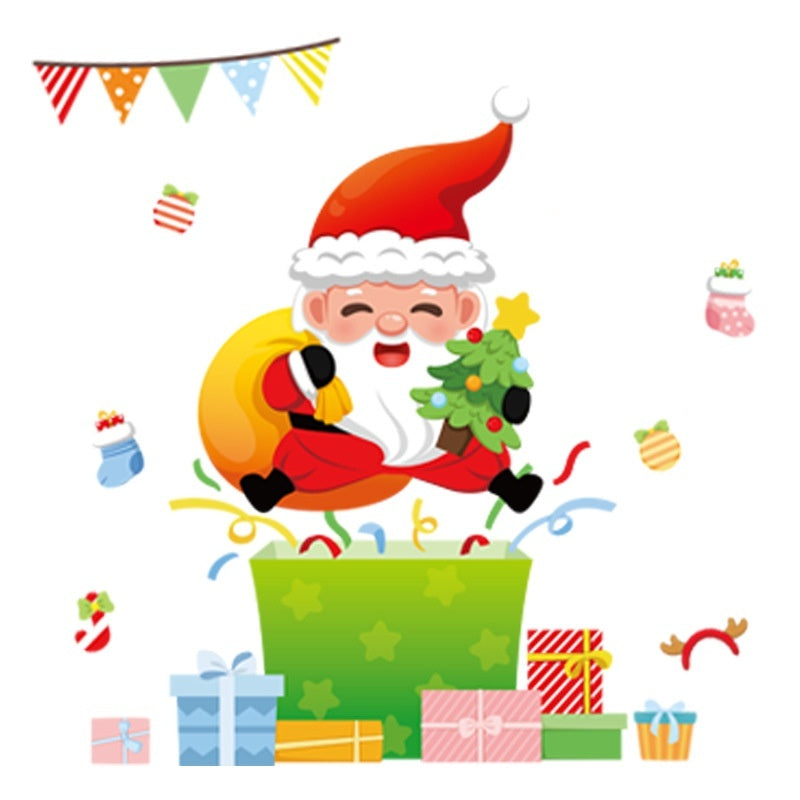 Christmas Decorations Snowman Elk Window Stickers