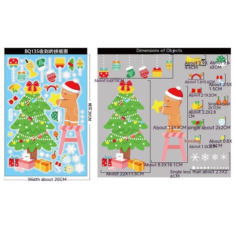Christmas Decorations Snowman Elk Window Stickers