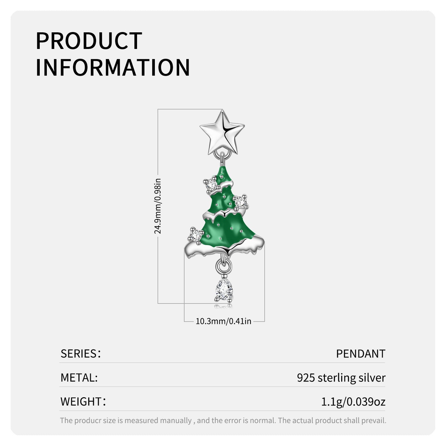 Christmas Tree Necklace S925 Silver Trendy Jewelry