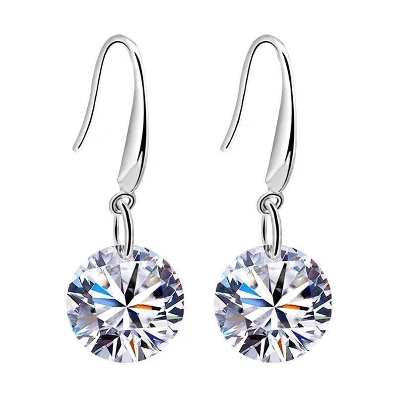 S925 Sterling Silver Zircon Ear Hook Women's Korean-style Fashion