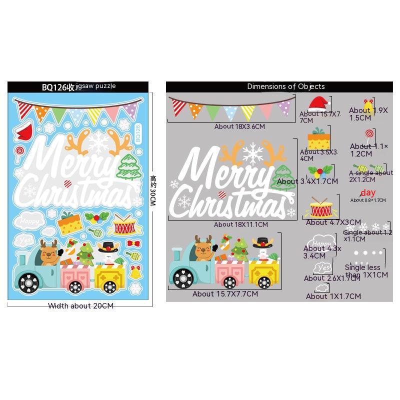 Christmas Decorations Snowman Elk Window Stickers