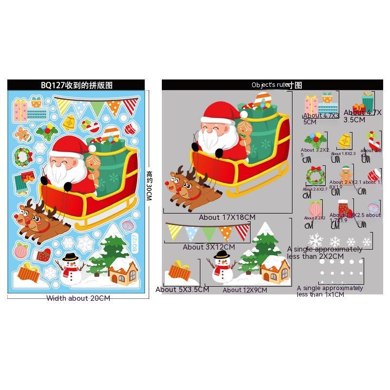 Christmas Decorations Snowman Elk Window Stickers