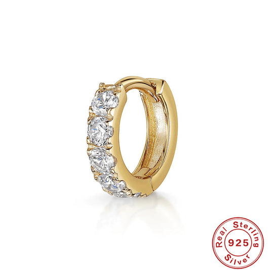 Silver Cartilage Piercing Zircon With Diamond Earrings