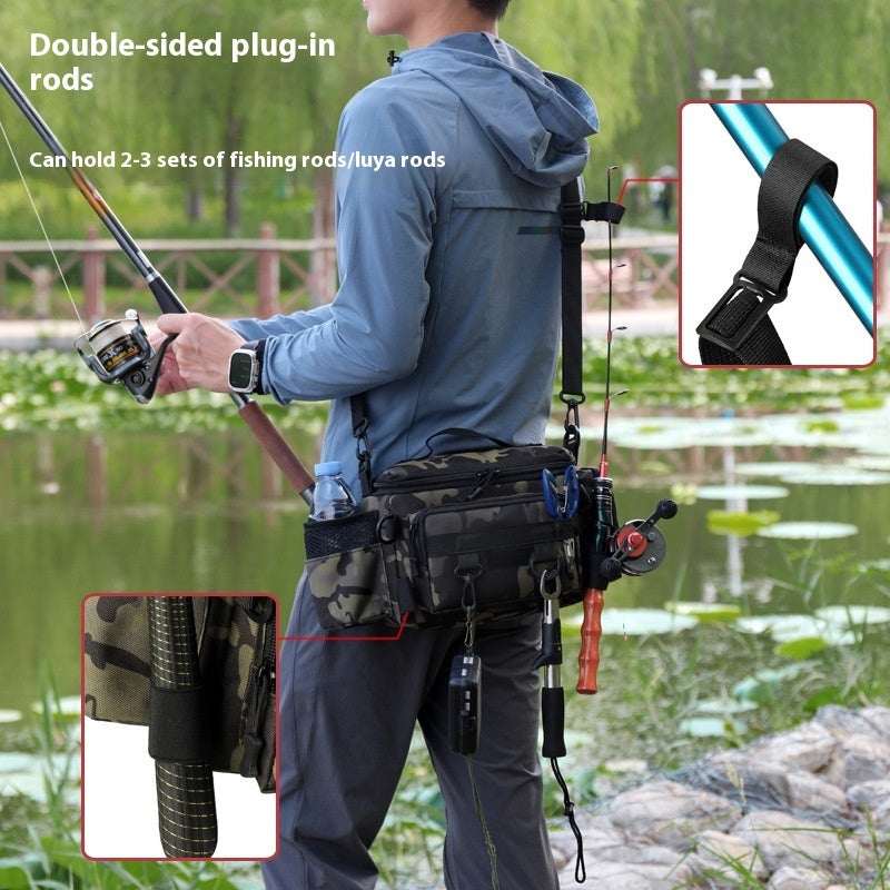 Large Capacity Multifunctional Insertion Pole Lure Waist Bag