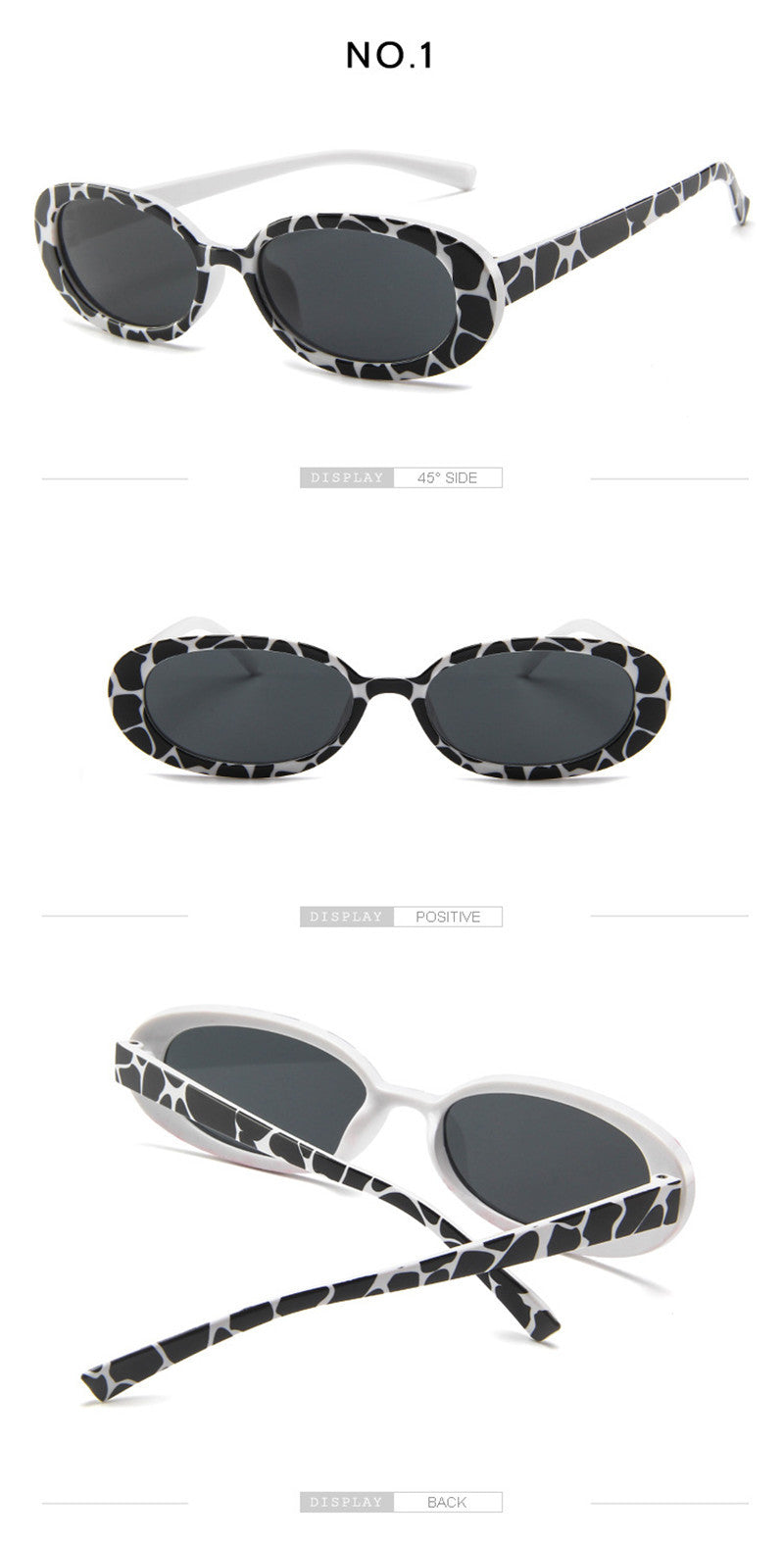 European and American Fashion Oval Frame Sunglasses Cow Color Trendy Sunglasses