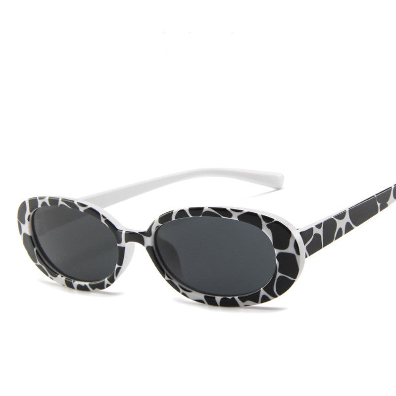 European and American Fashion Oval Frame Sunglasses Cow Color Trendy Sunglasses