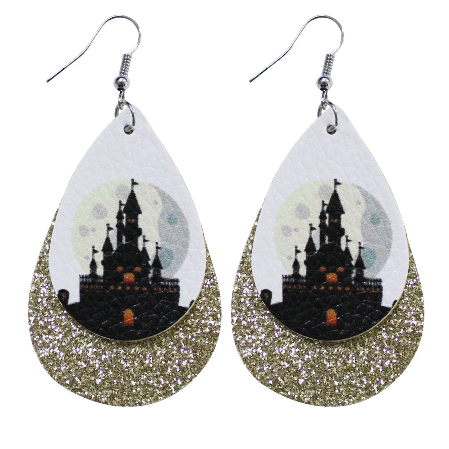 Halloween leather drop earrings