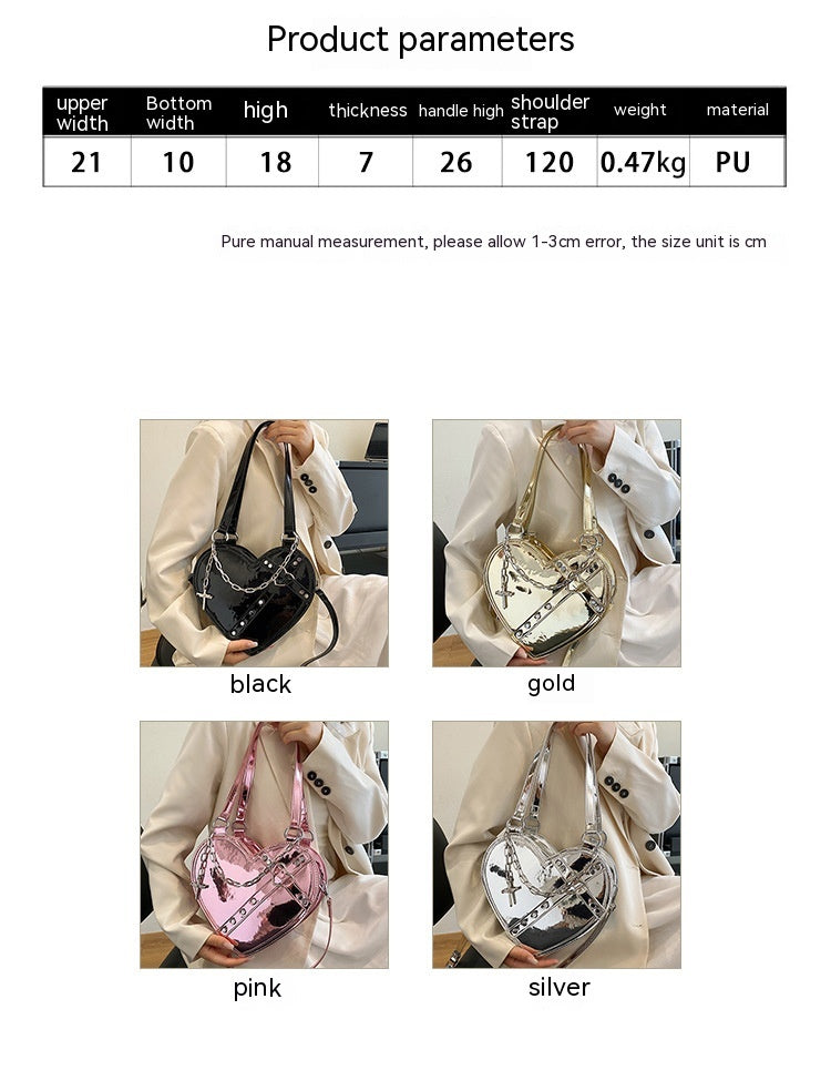 Chain Heart-shaped Bags Large Capacity Shoulder Bag