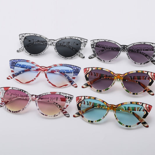 Personality Pattern Fashion Sunglasses Female Cross-border Internet-famous Glasses