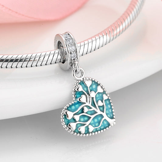 Silver Beads Creative Hollow Tree Of Life Pendant Diy Accessories
