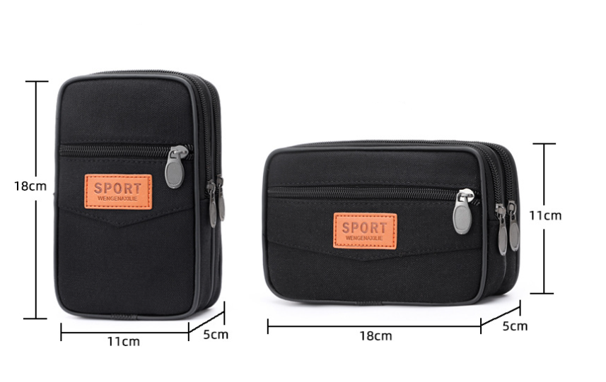 Enlarged Canvas Mobile Phone Bag Zipper Waterproof