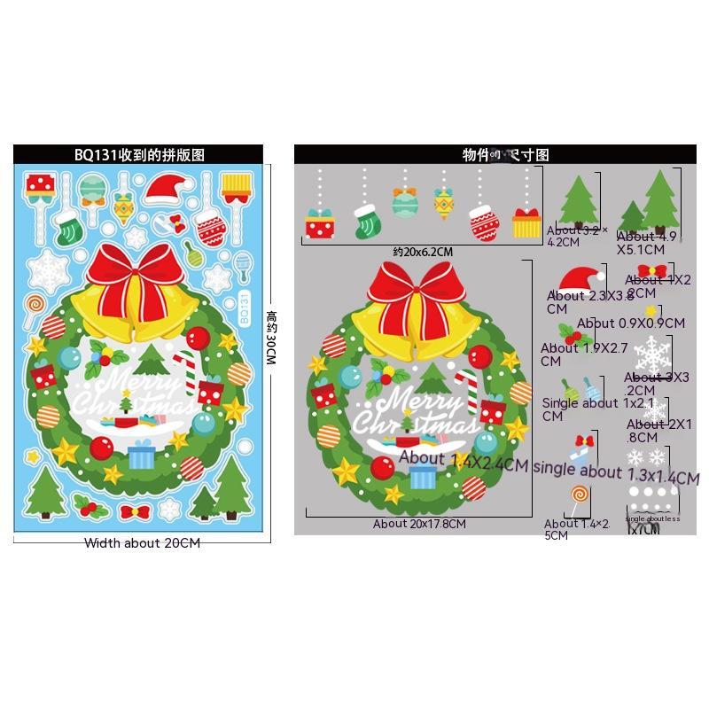 Christmas Decorations Snowman Elk Window Stickers