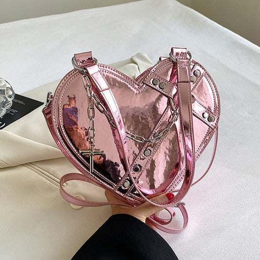 Chain Heart-shaped Bags Large Capacity Shoulder Bag