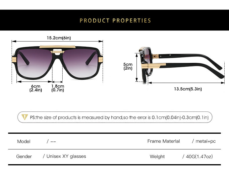 Retro Square Sunglasses Fashion Trendy Eyewear