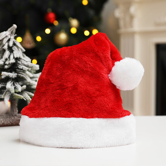 Christmas Goods Christmas Dense Velvet Short Plush Santa Hat New Super Soft