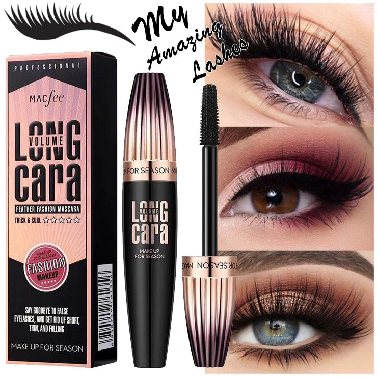 My Amazing Lashes Mascara Black 4D Silk Fiber Eyelashes Lengthening Mascara Waterproof Lash Black Eyelashes  Extension Mascara