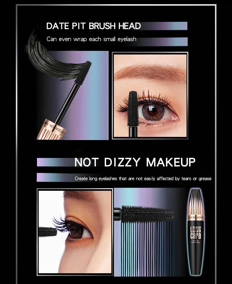 My Amazing Lashes Mascara Black 4D Silk Fiber Eyelashes Lengthening Mascara Waterproof Lash Black Eyelashes  Extension Mascara