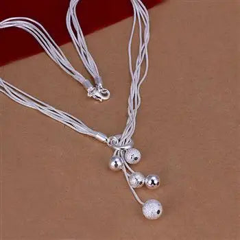 Wholesale 925 Sterling silver  Necklace 45cm for women lady men Popular fashion  jewelry charm chain beads pretty Lady