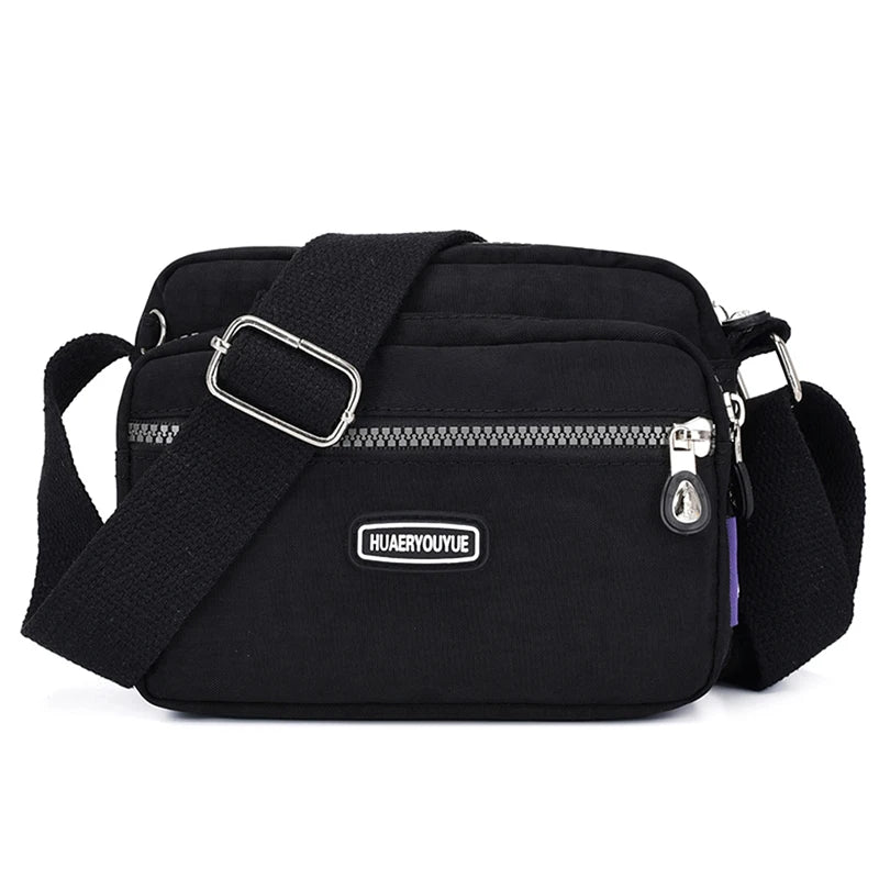 Versatile Fashion Shoulder Messenger Bag Nylon Oxford Lightweight Waterproof Zipper Package Large Capacity Crossbody Bag