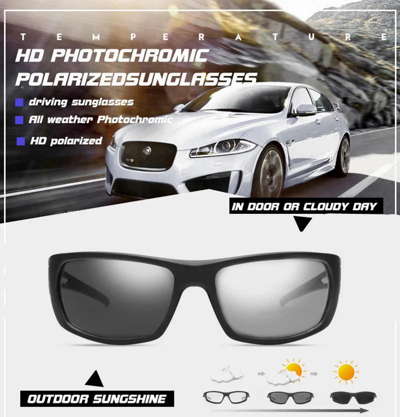 Retro Polarized Photochromic Sunglasses Night Vision Glasses Day Night Driving Anti-glare Goggle Eyewear UV400