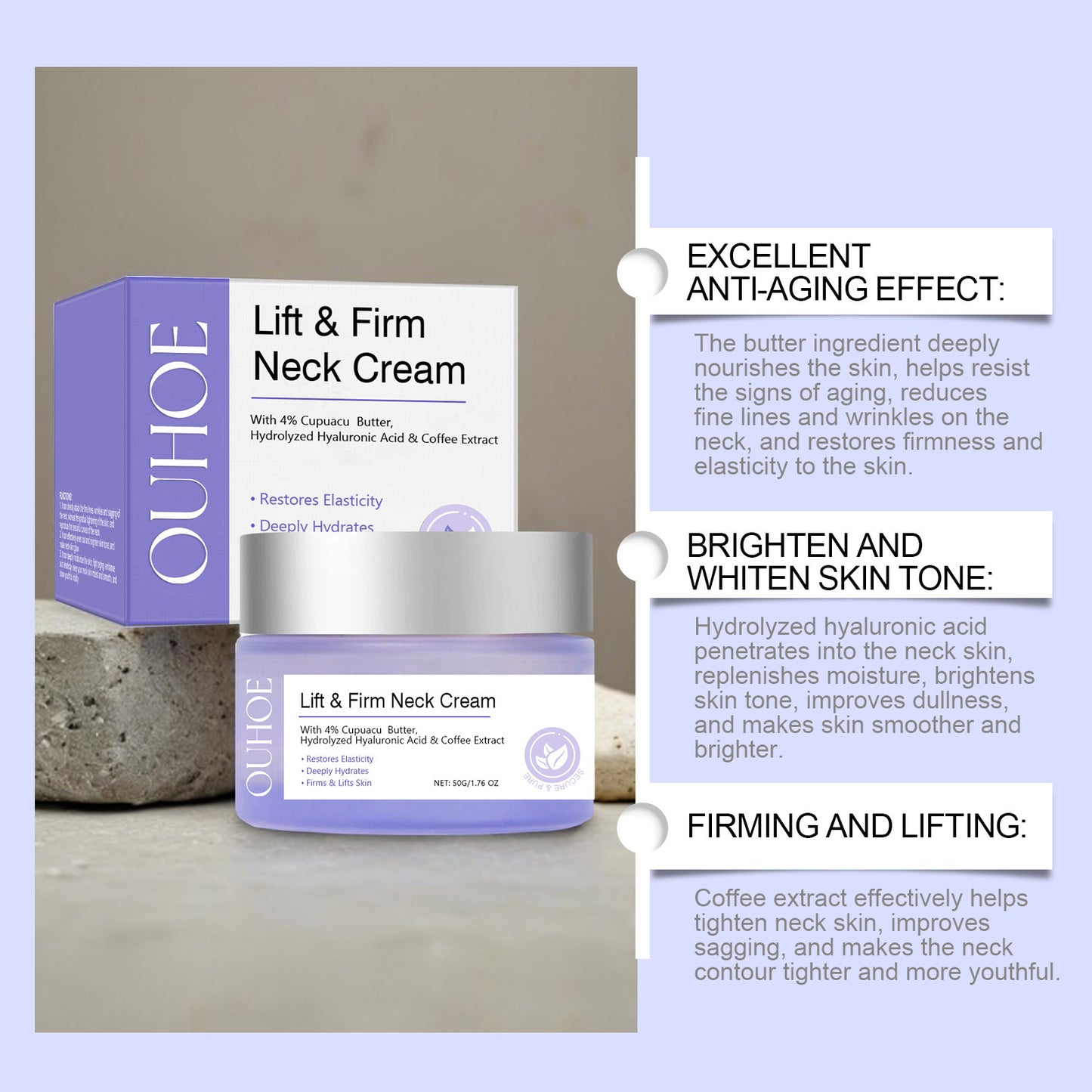 Tighten Lift Neck Cream Reduce Fine Lines Brightening Firming Nourish Smoothing Lasting Moisturize Neck Rejuvenation Care Lotion