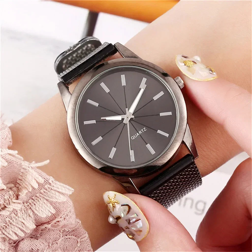 Magnetic Stainless Steel Wristwatch Mesh Band Luxury Montre Femme Wristwatches