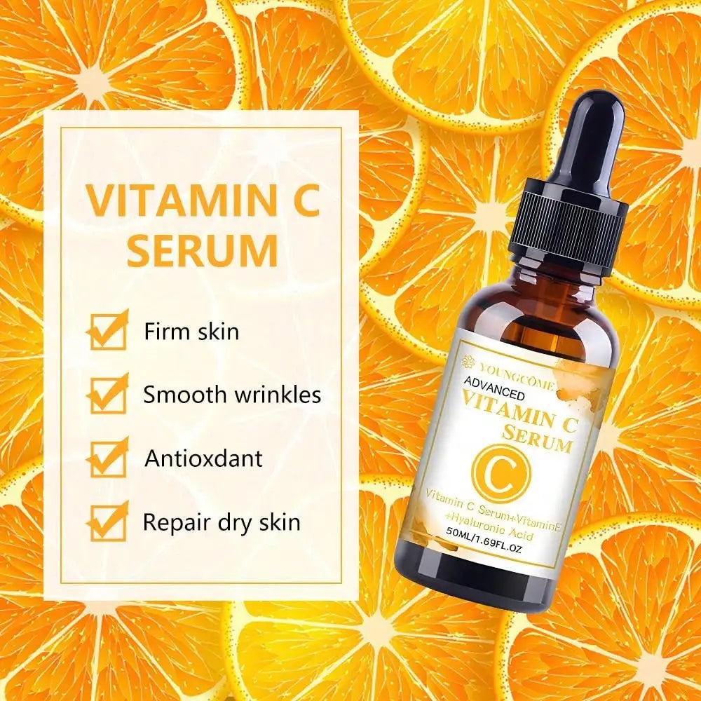 Vitamin C Serum Essence Moisturizing Brighten Wrinkle Remover Anti-aging Fades Spots Repair Fine Lines Facial Skin Care Tools