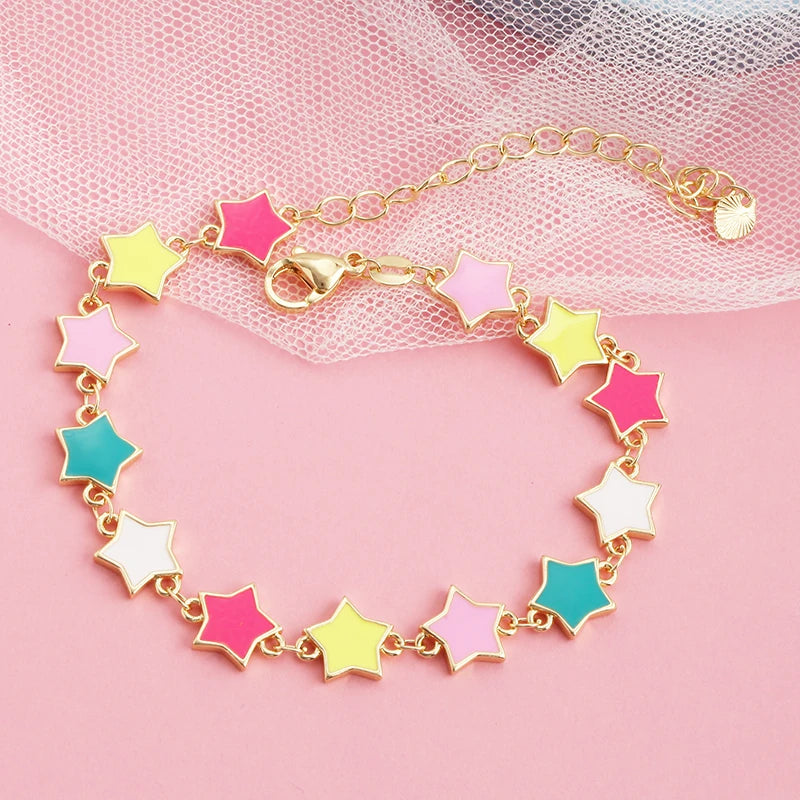 Charm Fashion Bracelets with Lobster Shiny Bling 18K Gold Plated Jewelry