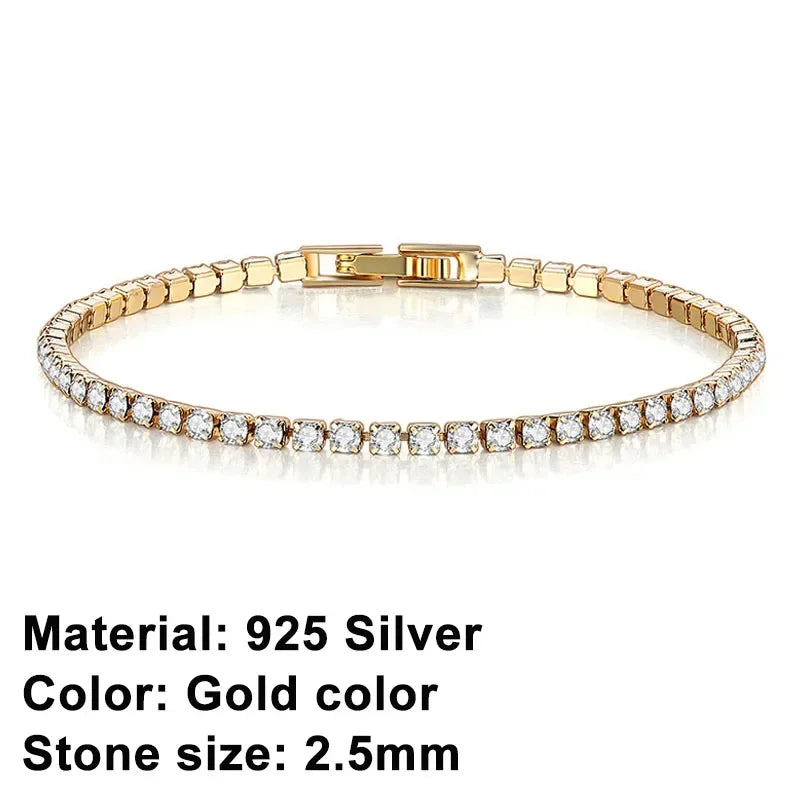 Rose Gold Classic Shining Bracelet Crystal Tennis Bracelet Jewelry Fashion