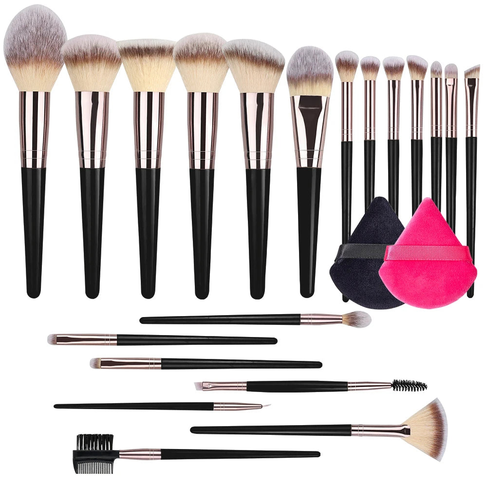 Face Makeup Brush Set Premium Synthetic Foundation Powder Concealer Eyeshadow Blush Makeup Sponge