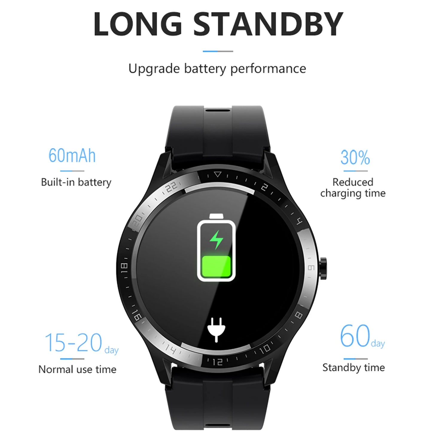 Smart Watch Notification Multi Sports Modes Fitness Tracker 24H Heart Rate Monitoring Smartwatch