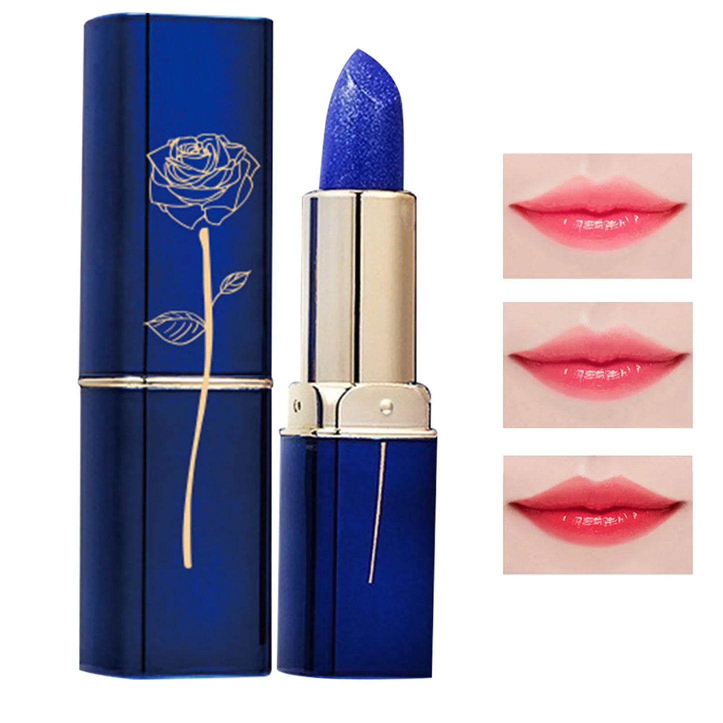 Color Changing Lipstick Waterproof Blue Lipstick turns Pink Moisturizing Long Lasting