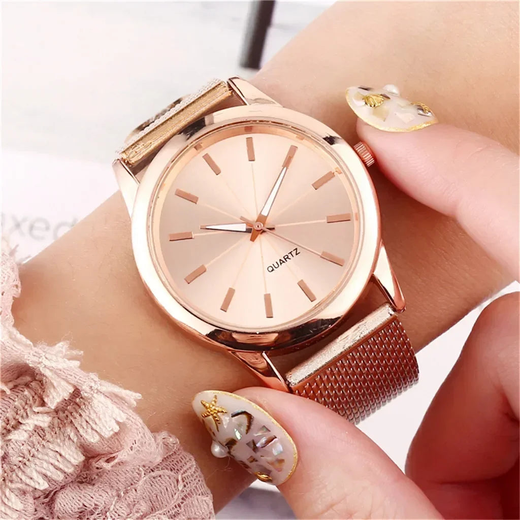 Magnetic Stainless Steel Wristwatch Mesh Band Luxury Montre Femme Wristwatches