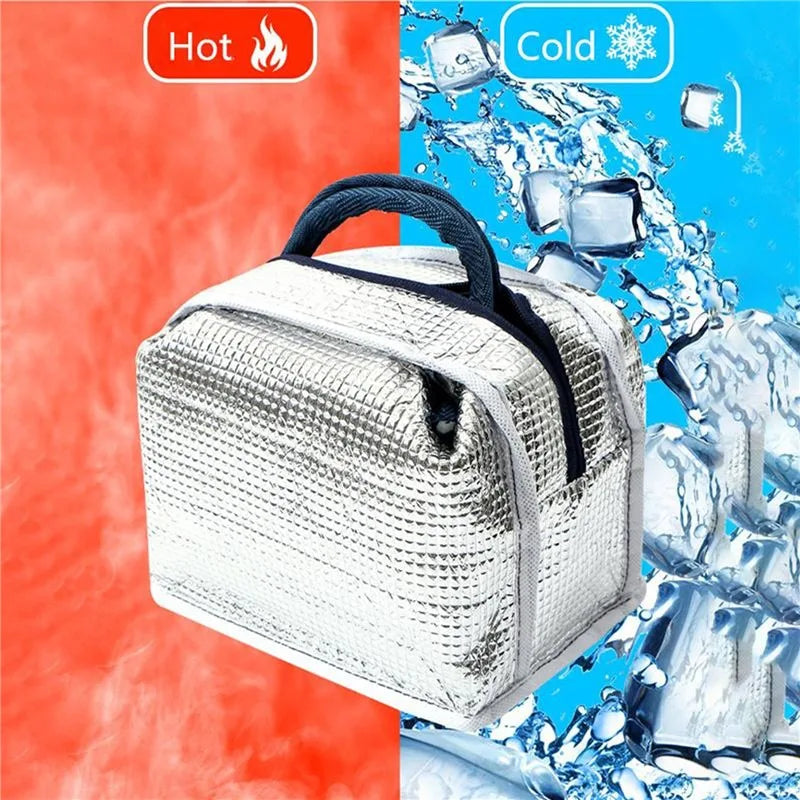 Portable Lunch Bag Tote Insulated Box Canvas Thermal Cold Warm Food Container