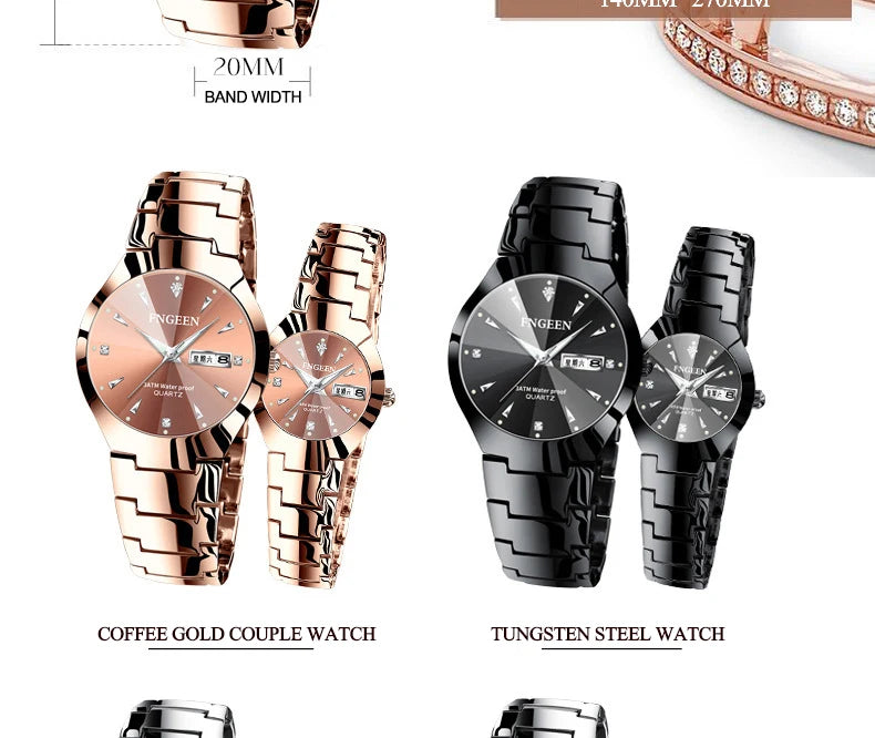 Luxury Brand Wristwatch Leisure Fashion Quartz Luminous Stainless Steel Watch