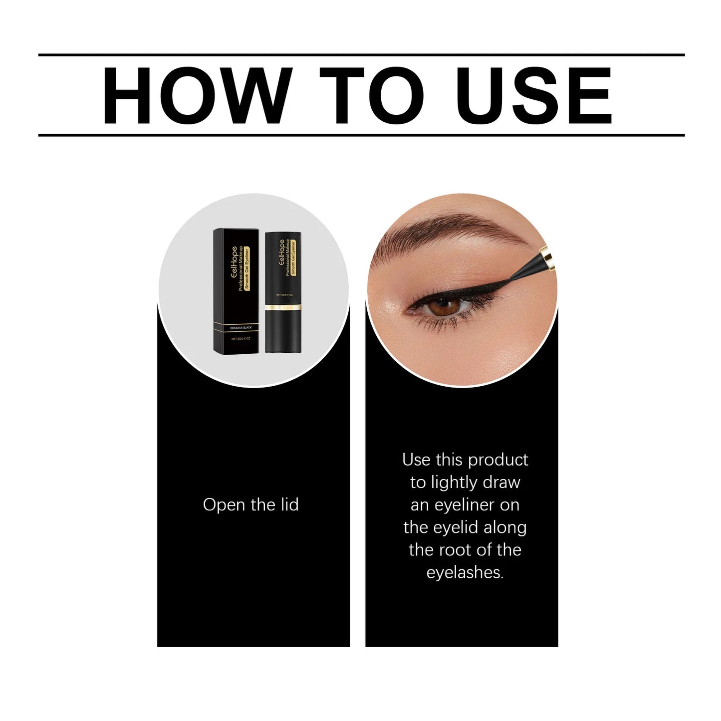 Smooth Eyeliner Pencil Waterproof Long Lasting Thick Gel Eye Enhancing Pencil