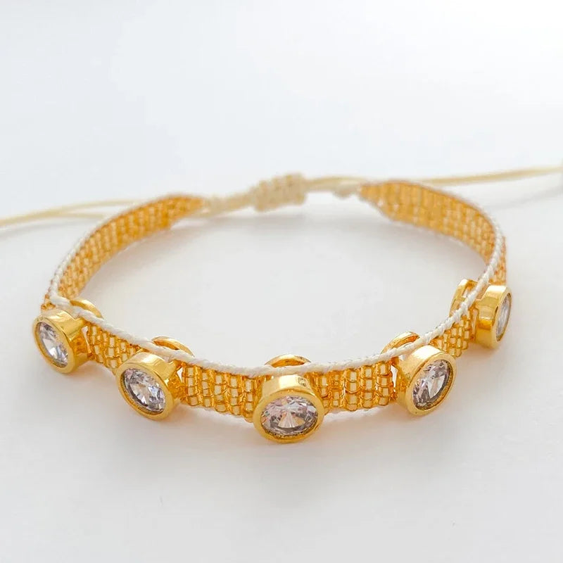 Charm Fashion Bracelets with Lobster Shiny Bling 18K Gold Plated Jewelry