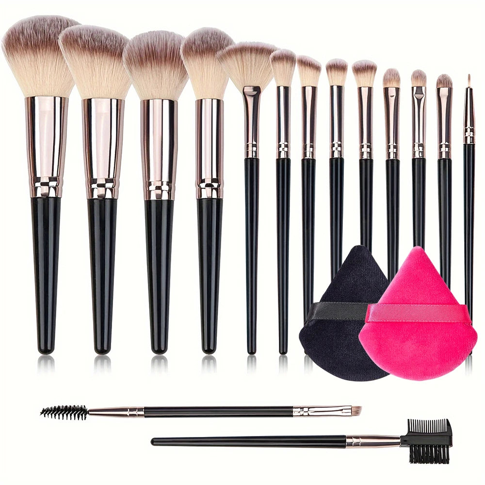 Face Makeup Brush Set Premium Synthetic Foundation Powder Concealer Eyeshadow Blush Makeup Sponge