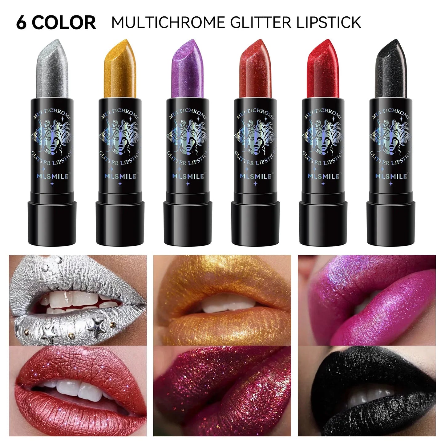 Diamond Glitter Lipstick Waterproof Moisturizing Long-lasting Metallic Lip Gloss