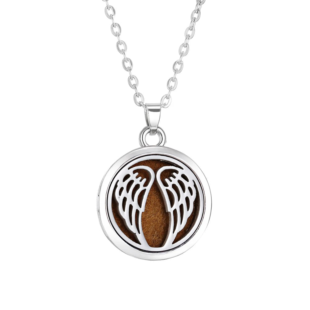 Tree of Life Aromatherapy Necklace Perfume Essential Oil Diffuser Alloy Stainless Steel  Locket Pendant Aroma Diffuser Necklace