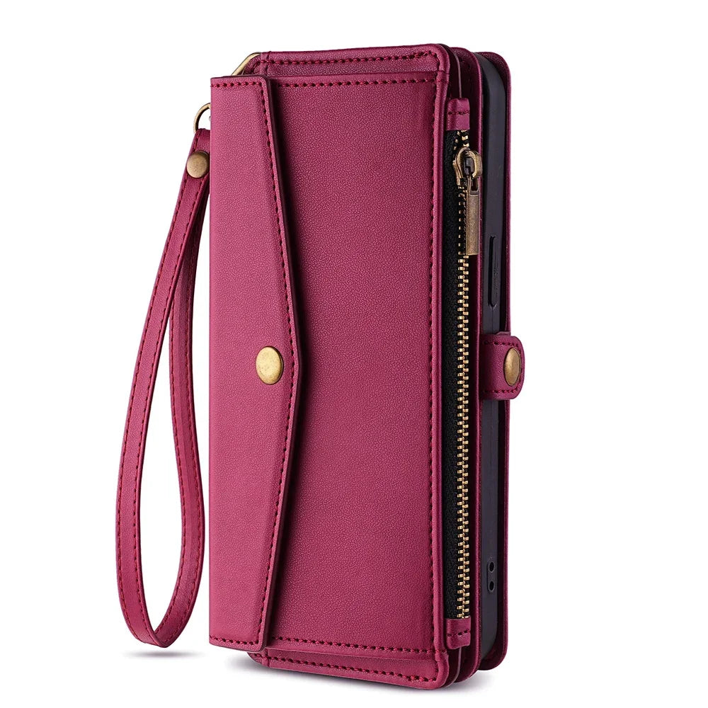 Luxury Wallet Purse PU Leather Flip cover Zipper Card Holder Handbag