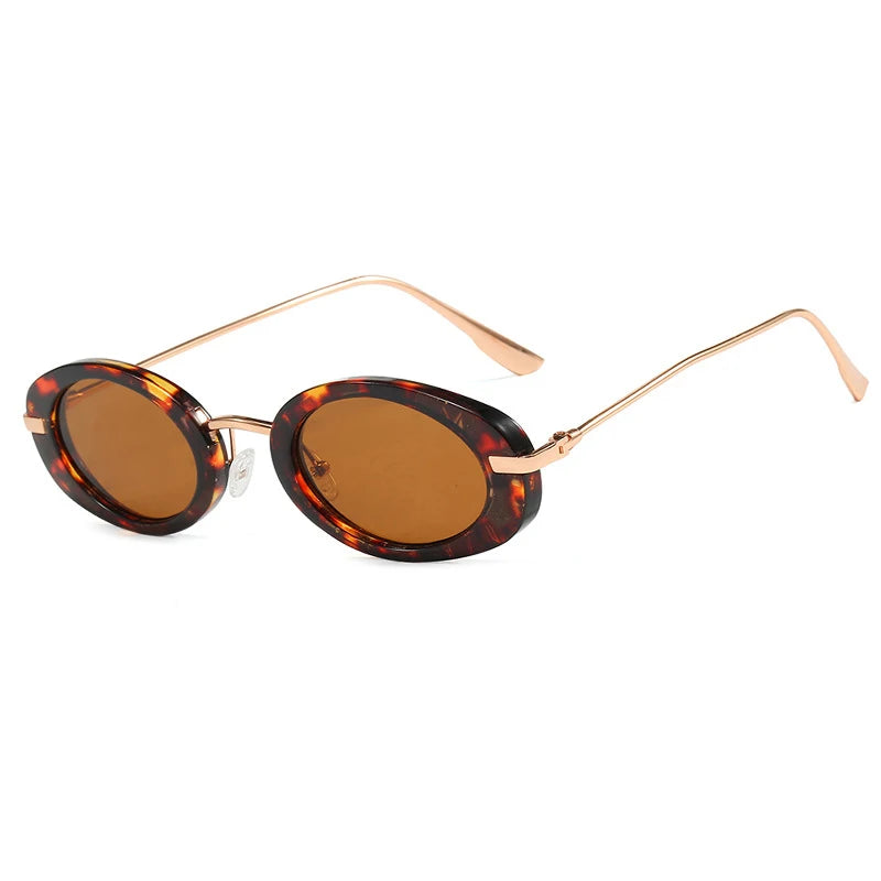 Retro Small Oval Fashion Gradient Sunglasses Luxury Brand Designer Glasses UV400